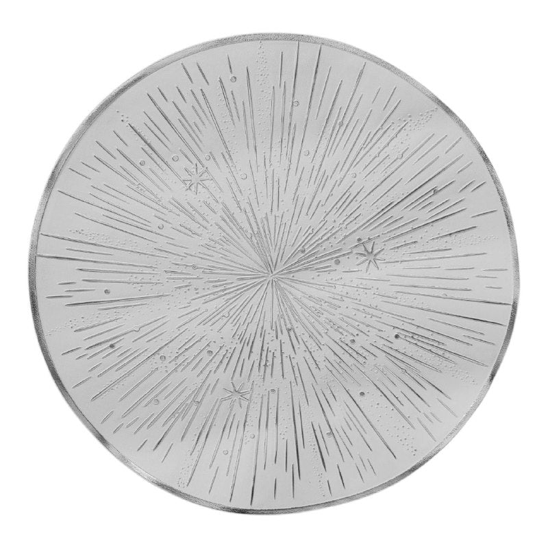 MANTEL PARA MESA REDONDO DE PVC DISEÑO RÁFAGA DE ESTRELLAS 38CM