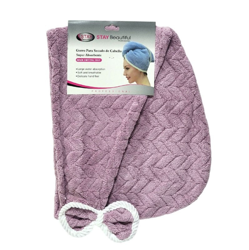 GORRO DE SECADO DE CABELLO TOALLA ABSORBENTE STAY BEAUTIFUL