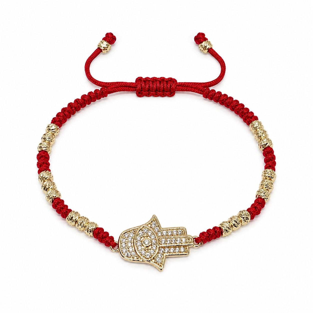 PULSERA DE ENCHAPE PARA DAMA CON DISEÑO DE MANO CON OJO