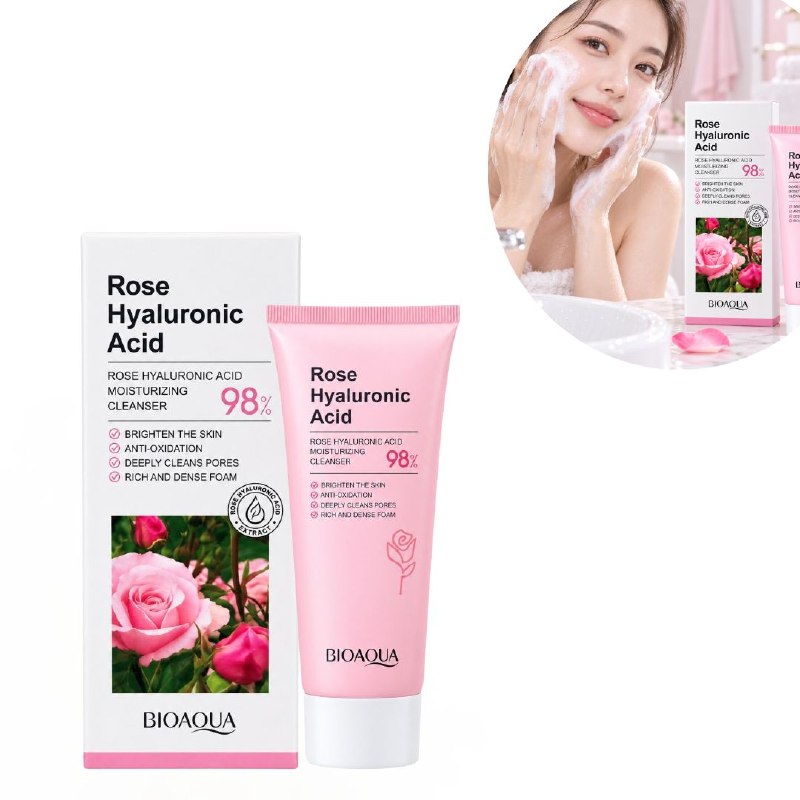 LIMPIADOR FACIAL HIDRATANTE CON ACIDO HIALURONICO BIOAQUA 100G