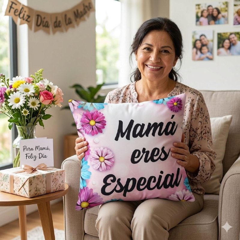 COJIN ALMOHADA DECORATIVA DEL DIA DE LAS MADRES 43X43CM
