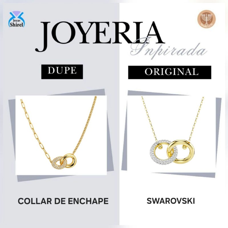 SET DE ENCHAPE PARA DAMA CON DISEÑO DE AROS ENLAZADOS (DUPE DE SWAROVSKI)