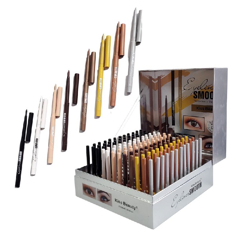 DELINEADOR DE OJOS DE LARGA DURACION KISS BEAUTY, 8 TONOS