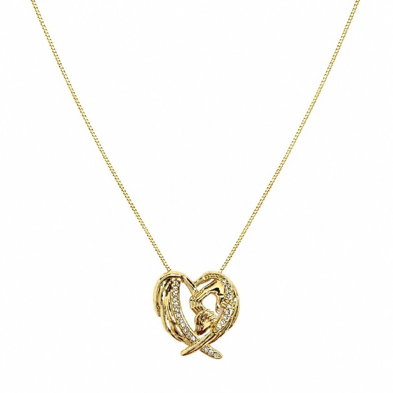 GARGANTILLA DE ENCHAPE PARA DAMA CON DISEÑO DE CORAZON 3.1CM