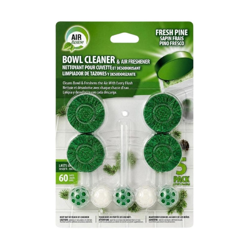 PASTILLAS LIMPIADORAS Y DESODORANTES PARA SANITARIOS CON AROMA A AIRES DEL BOSQUE AIR FUSION 5PCS