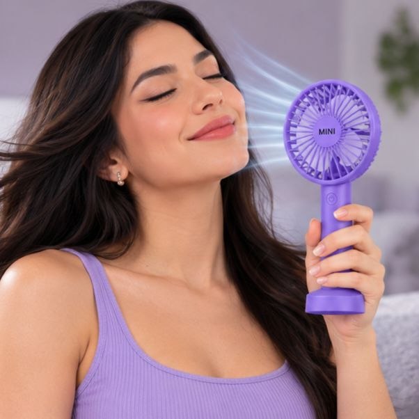VENTILADOR PORTATIL DE MANO RECARGABLE CON BASE BENELI HOME 10.5X21.6X3.8CM
