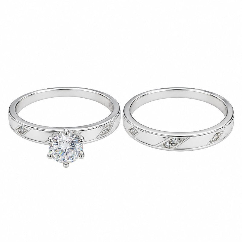 ANILLO DE PLATA 9.25 PARA DAMA EN DUO DE MATRIMONIO 5.8G