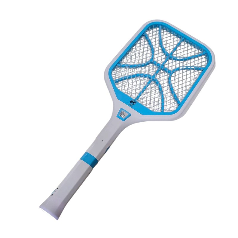 RAQUETA MATA MOSQUITOS ELECTRICA CON 2 FOCOS, ALTA ENERGIA, ENCHUFE PLANO TIGER WORLD