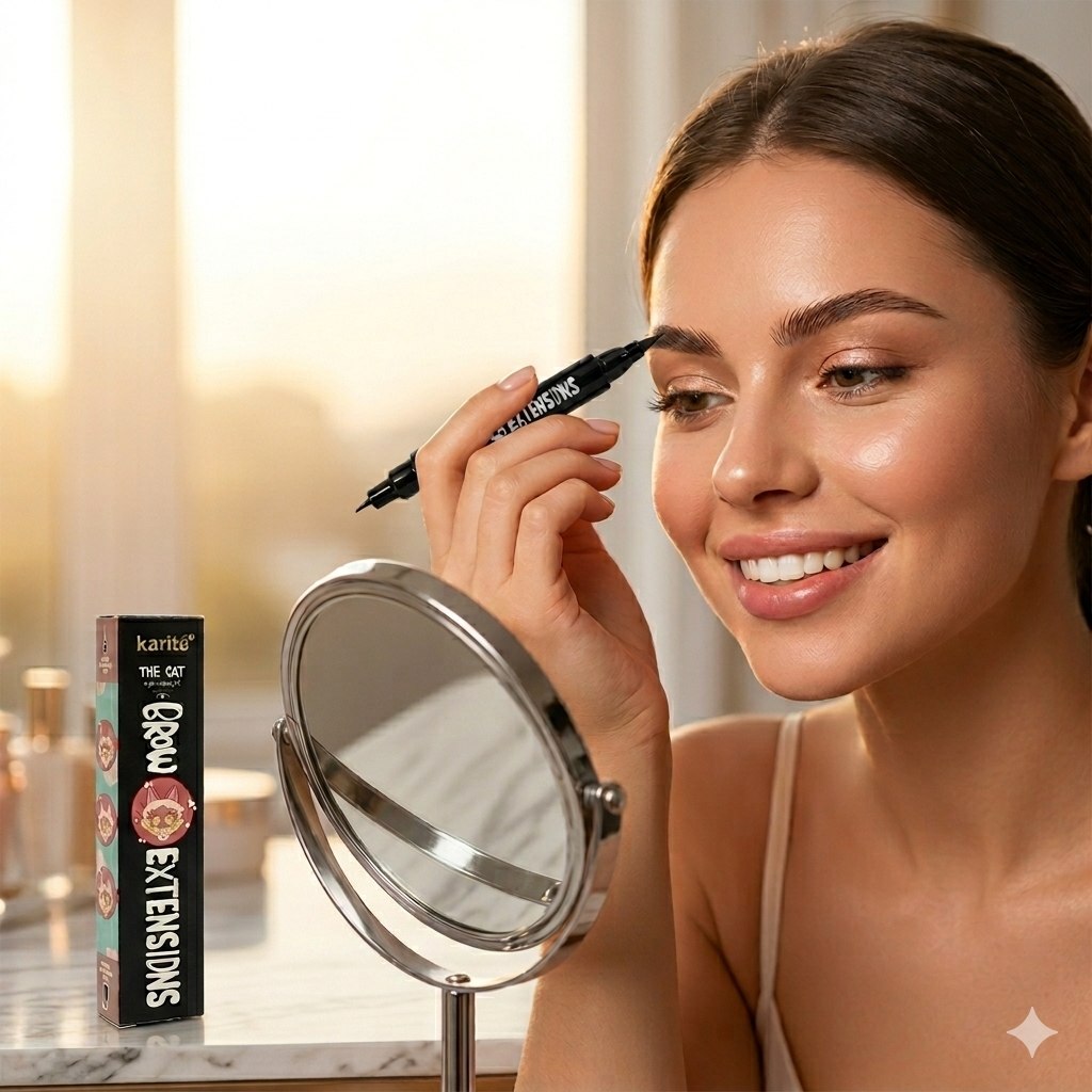 DELIENADOR DE OJOS 2 EN 1, LAPIZ DE CEJAS 1ML, DELINEADOR DE OJOS LIQUIDOS 2ML KARITE THE CAT