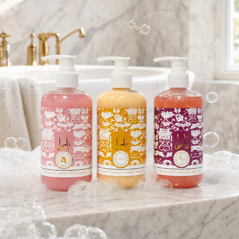 SET DE BAÑO CORPORAL DE NUTRICION CAPILAR E HIDRATACION CORPORAL HGZRLY (AROMA SIMILAR LATTAFA YARA)