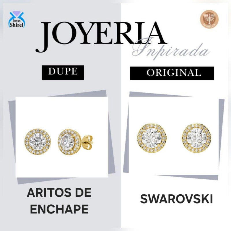 ARITOS DE ENCHAPE PARA DAMA 1CM (DUPE DE SWAROVSKI)