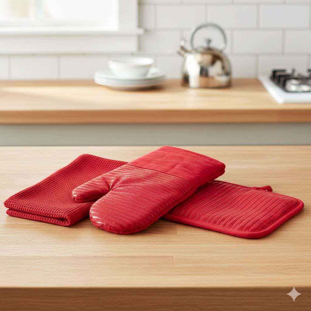 JUEGO DE TOALLA DE COCINA AGARRADERA Y GUANTE PARA HORNO PERFECT KITCHEN