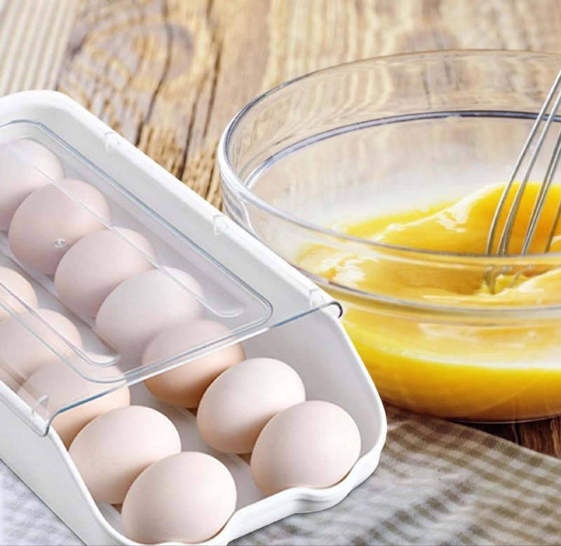 ORGANIZADOR DE HUEVOS TRANSPARENTE CON CAPACIDAD PARA 14 HUEVOS 16.5X31.5X7.5CM