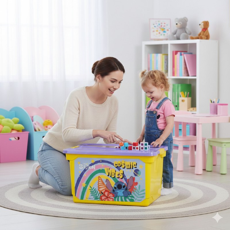 ORGANIZADOR CAJA DE ALMACENAMIENTO ORGANIZADORA PARA NIÑOS DE STITCH 31X41X59CM