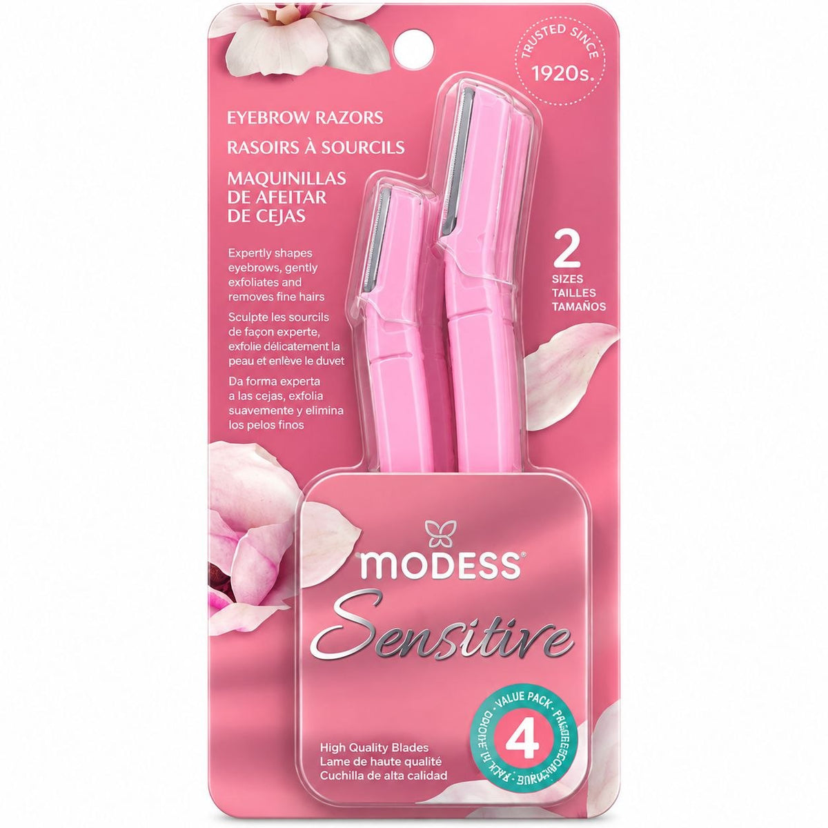 SET DE PERFILADORES Y RASURADORAS PARA CEJAS SENSITIVE 4PCS MODESS