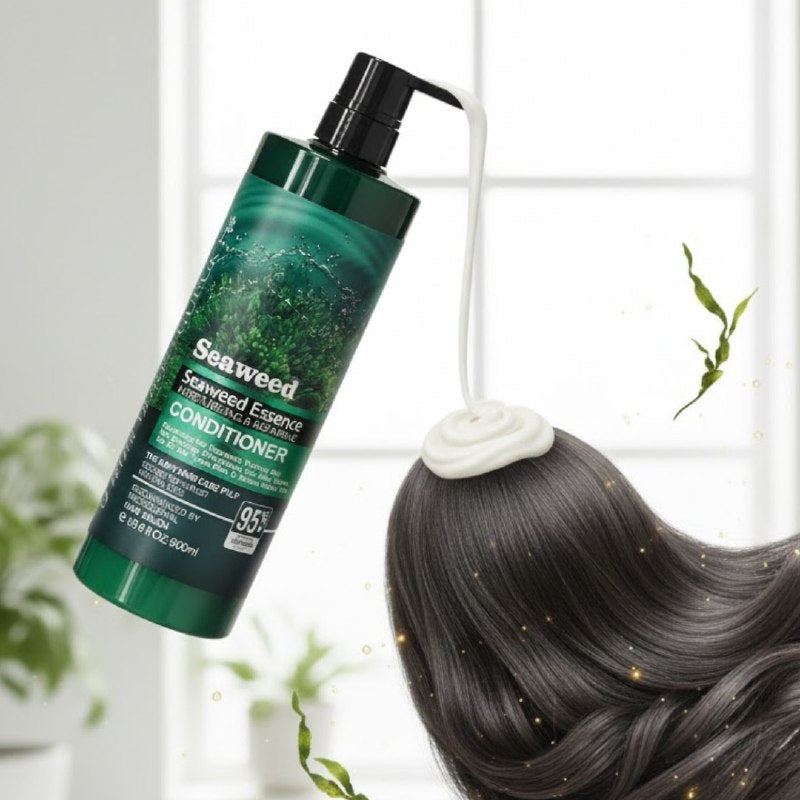 ACONDICIONADOR PARA EL CABELLO CON ESENCIA DE ALGAS Y COLAGENO HIDRATANTE 900ML, OFRECE HIDRATACION Y NUTRICION PROFUNDA PARA TODO TIPO DE CABELLO, FORMULA NATURAL, REPARA Y AGREGA VOLUMEN DEJANDOLO SUAVE Y CON BRILLO QUECK