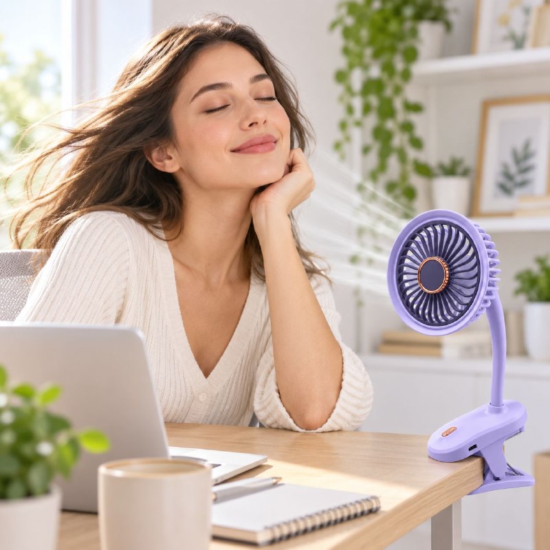 VENTILADOR PORTATIL RECARGABLE CON CLIP Y CUELLO FLEXIBLE BENELI HOME 24CM