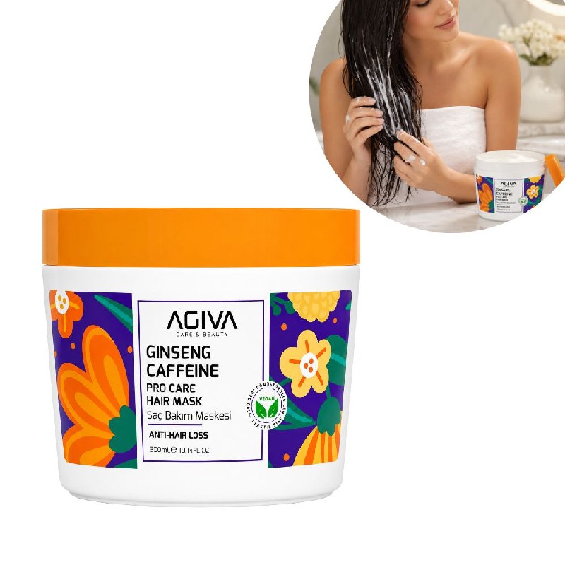MASCARILLA CAPILAR NUTRITIVA Y FORTALECEDORA DE EXTRACTO DE GINSENG Y CAFEINA  AGIVA 300ML