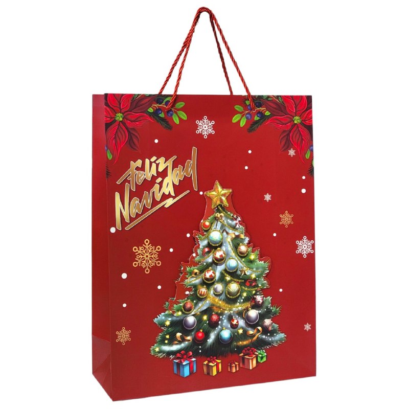 BOLSA DE REGALO NAVIDEÑA GRANDE 30X40X12CM