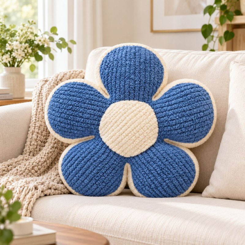 COJIN DECORATIVO EN FORMA DE FLOR SUAVE 36X36CM