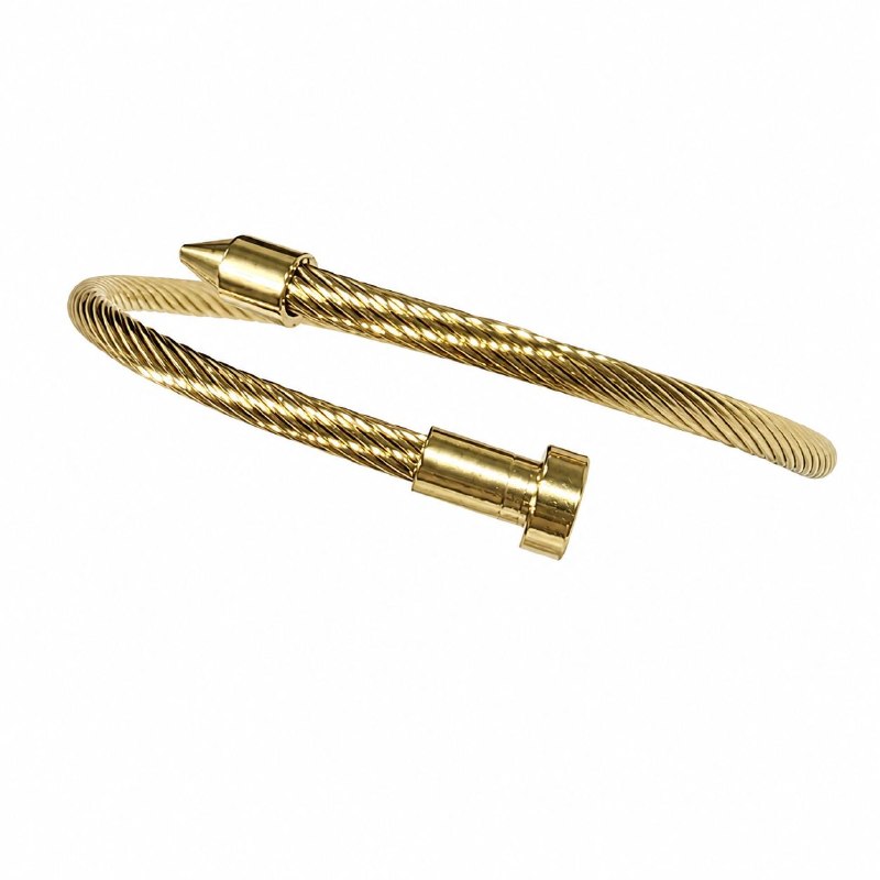 PULSERA DE ENCHAPE PARA DAMA CON DISEÑO DE CLAVO 7CM (DUPE DE CARTIER)