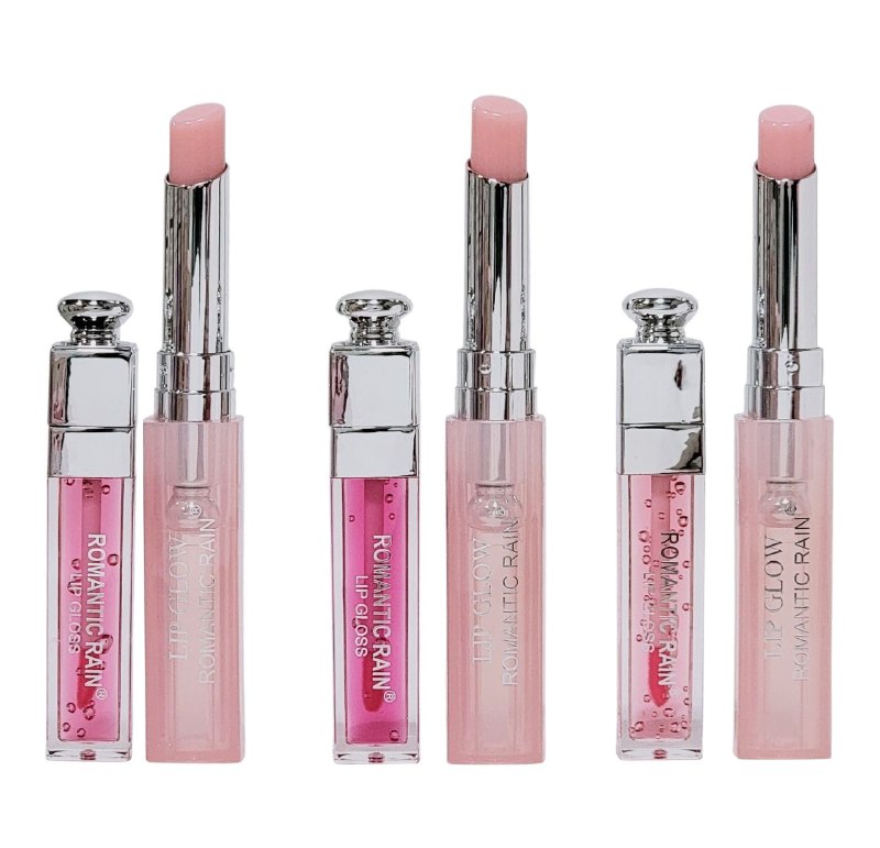 DUO DE BRILLO LABIAL Y BALSAMO LABIAL HIDRATANTE ROMANTIC RAIN