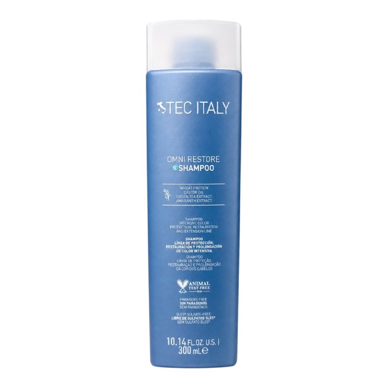 SHAMPOO PROTECTOR Y RESTAURADOR CABELLO TEÑIDO Y PROCESADO TEC ITALY OMNI RESTORE 300ML 1 UND