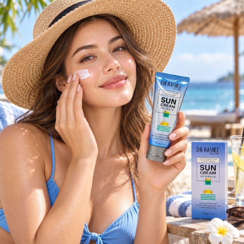 PROTECTOR SOLAR EN CREMA HIDRATANTE PARA ROSTRO Y CUERPO SPF50 DR RASHEL 60G
