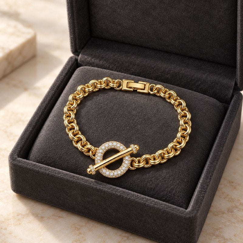 PULSERA DE ENCHAPE PARA DAMA 16CM