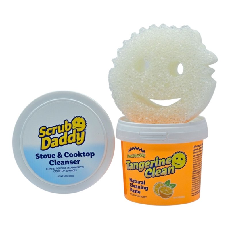 PASTE EN SET DE LIMPIEZA PARA ESTUFAS DE 3 PIEZAS, LIMPIA, PULE Y PROTEGE LAS ESTUFAS DE CERAMICA, VIDRIO Y GAS SCRUB DADDY STOVE 760G