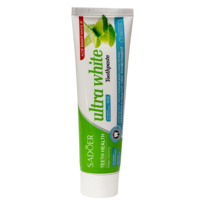 PASTA DE DIENTES, DE ALOVE VERA, DEJA LOS DIENTES BRILLANTES, ELIMINA MANCHAS DIFICILES Y SARRO BLANDO, DIENTES AMARILLENTOS, REFRESCA EL ALIENTO POR 12H SADOER 100G PASTA DENTAL
