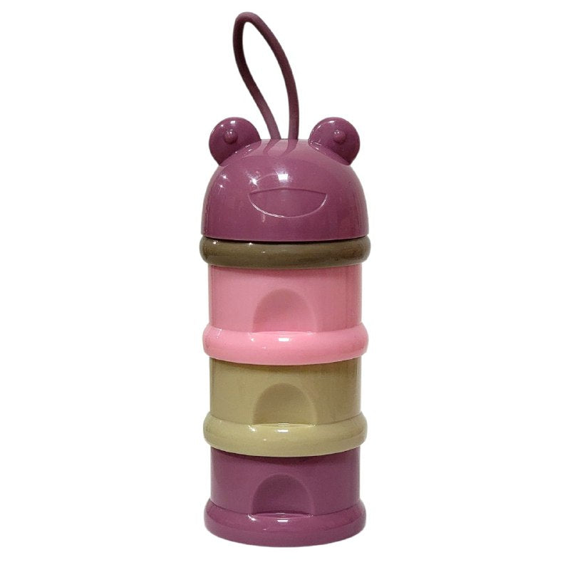 ORGANIZADOR RECIPIENTE ALMACENADOR DE ALIMENTOS, DISPENSADOR APILABLE PORTATIL DE 4 DIVISIONES DE ALIMENTOS PARA BEBE DE 4 CAPAS SMILY BABY