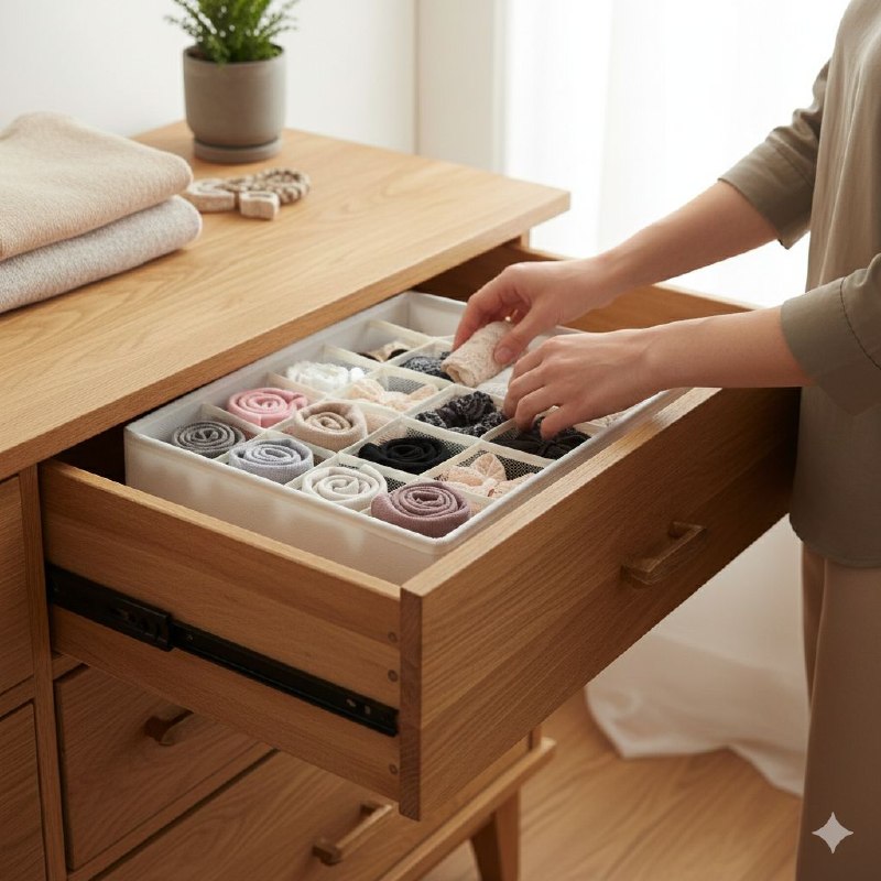 ORGANIZADOR CAJA DE ALMACENAMIENTO DE 16 COMPARTIMIENTOS FIJOS, PERFECTO PARA FAJAS, CALCETINES, BUFANDAS,ETC 32X32X10CM HOME IMPLEMENTS