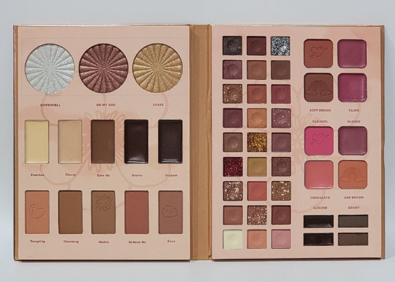 SOMBRA DE OJOS EN PALETA DE MAQUILLAJE SOMBRA, RESALTADOR Y POLVO DE PRENSA MOC ALLURE 118G