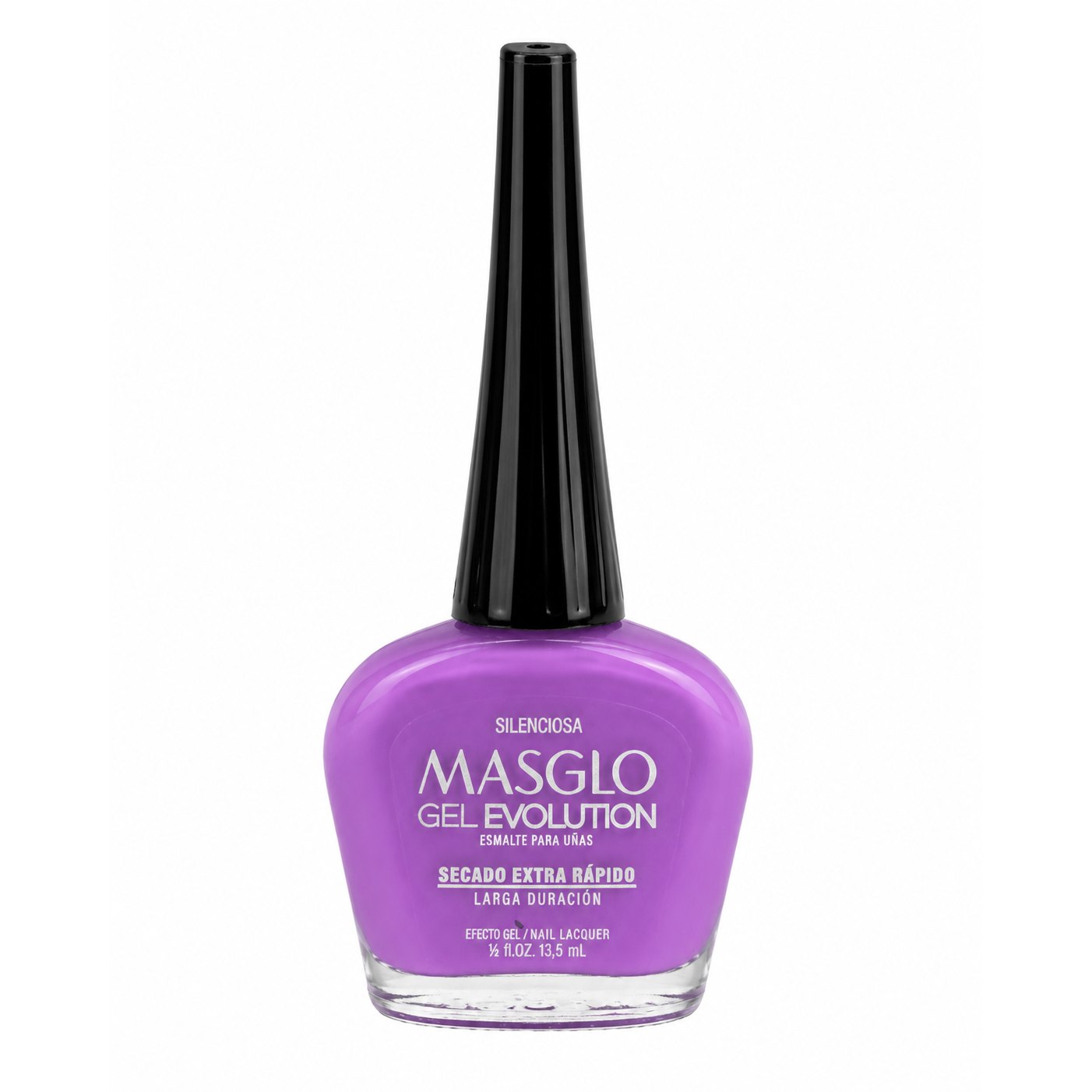 ESMALTE DE UÑAS CON EFECTO GEL DE SECADO EXTRA RÁPIDO MASGLO GEL EVOLUTION PASO 2 "ESTILO SILENCIOSA" 13.5 ML