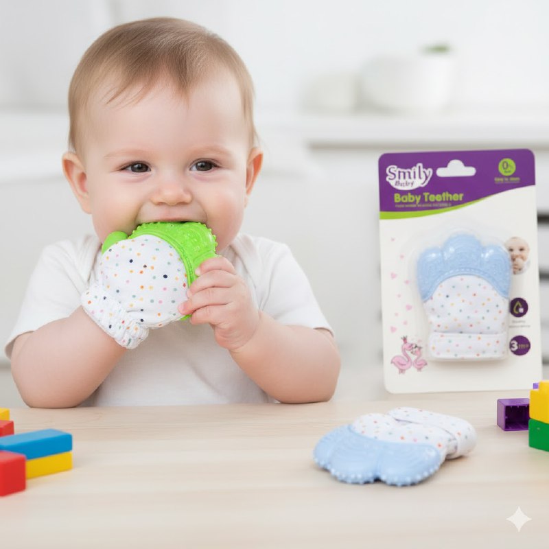 BIBERON MASTICADOR PARA BEBES ALIVIA LA DENTICION, FACIL DE LIMPIAR SMILY BABY 5 COLORES