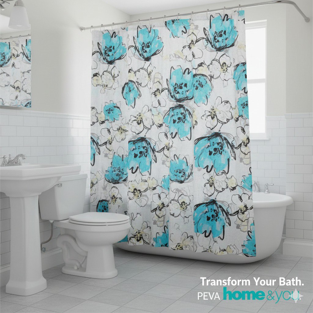 CORTINA DE DUCHA 100% PEVA HOME&YOU 12 ESTILOS 180X180CM