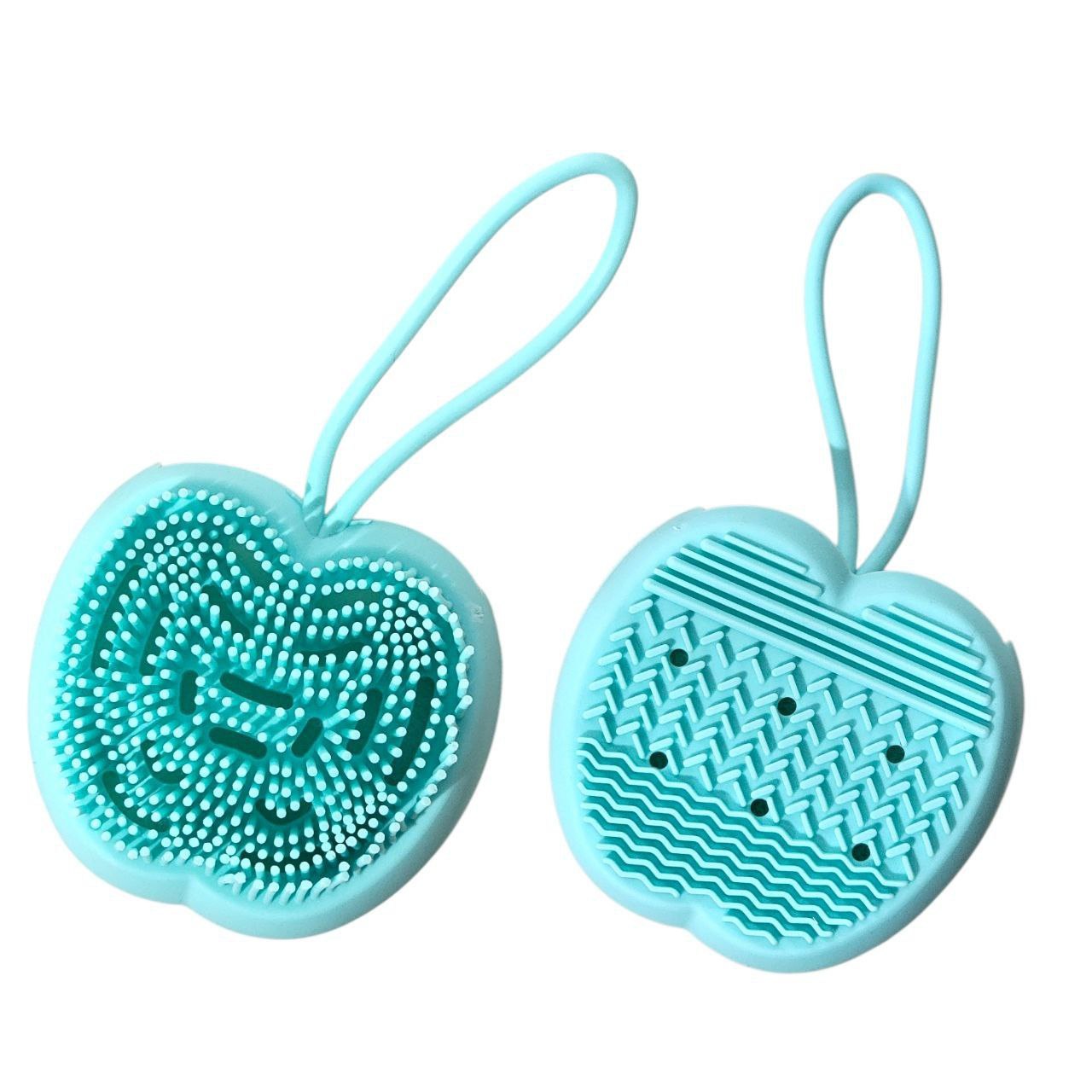 CEPILLO DE SILICONA PARA DUCHA CON FORMA DE MANZANA
