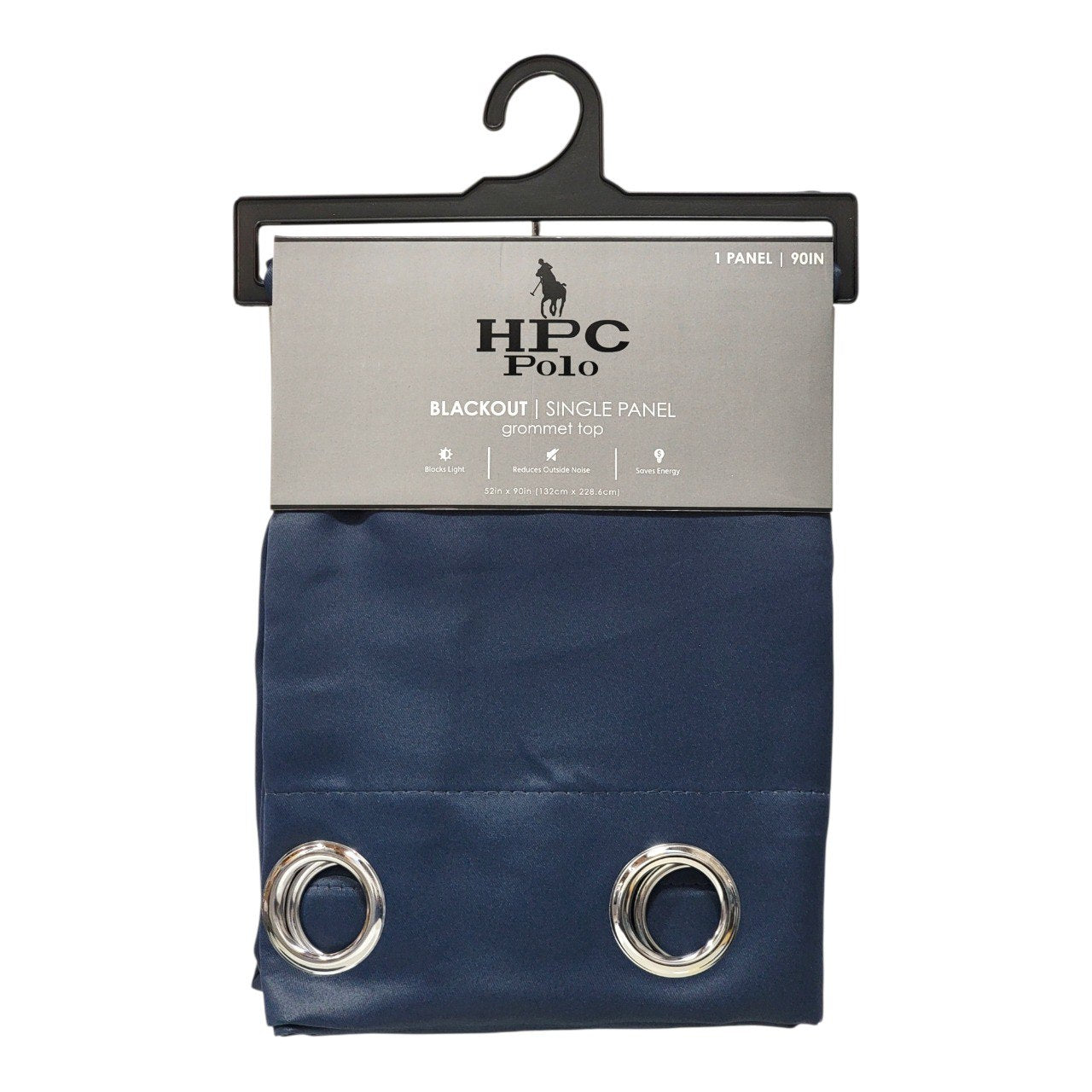 CORTINA BLACKOUT COLOR AZUL MARINO CON OJALES DE METAL 1 PANEL HPC POLO 132X228CM