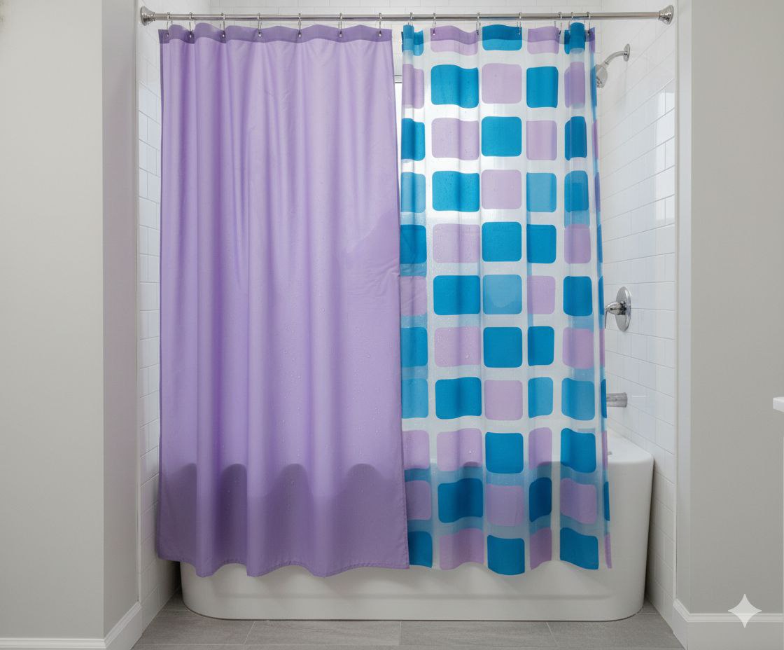 CORTINAS PARA BAÑO DE PEVA PALM SPRINGS HOMES 180X180CM