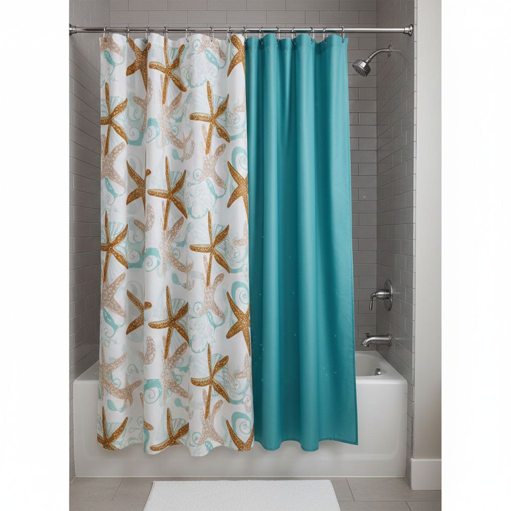 CORTINAS PARA BAÑO DE PEVA PALM SPRINGS HOMES 180X180CM