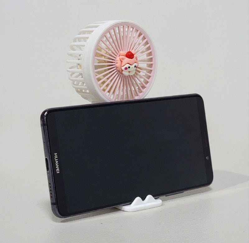 VENTILADOR DE MANO O MESA RECARGABLE CON SOPORTE PARA CELULAR LINGPAN