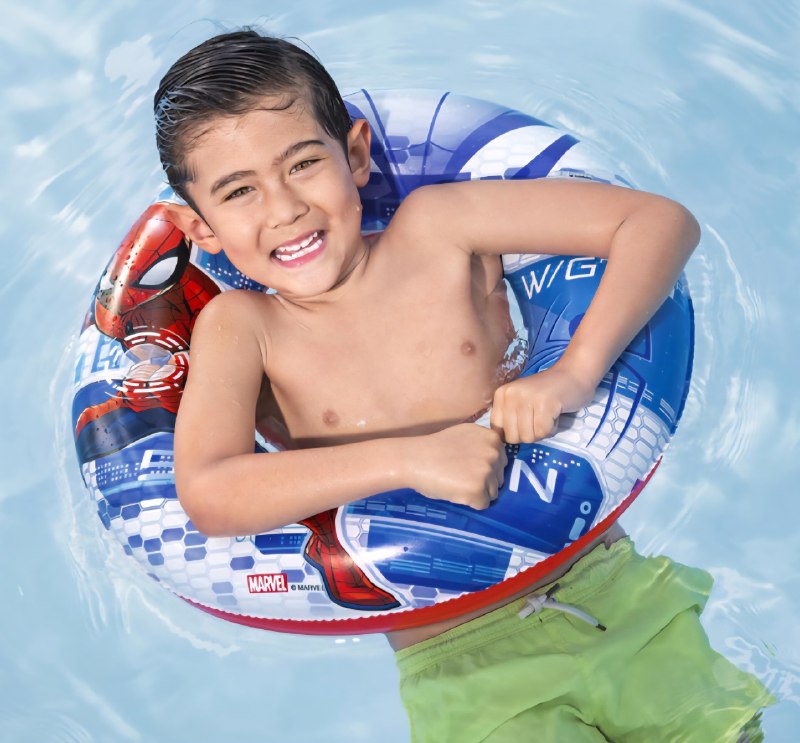 FLOTADOR INFLABLE EN FORMA DE DONA INFANTIL CON DISEÑO DE SPIDERMAN BESTWAY 56CM