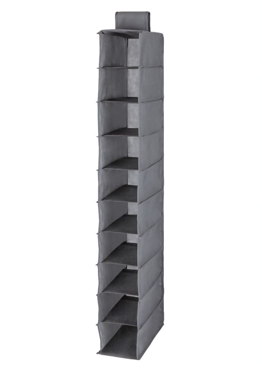 ORGANIZADOR PARA ROPERO RESISTENTE A LA HUMEDAD DE 10 ESPACIOS DURADEROS COLOR GRIS 30X15X120CM BENELI HOME