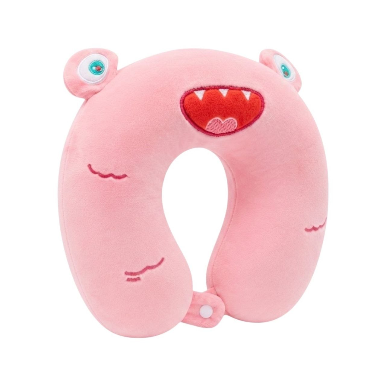 ALMOHADA DE VIAJE DE FELPA PARA NIÑOS COJÍN ERGONÓMICO DE CUELLO CON DISEÑO DE MONSTRUITO BENELI HOME 29x33 CM