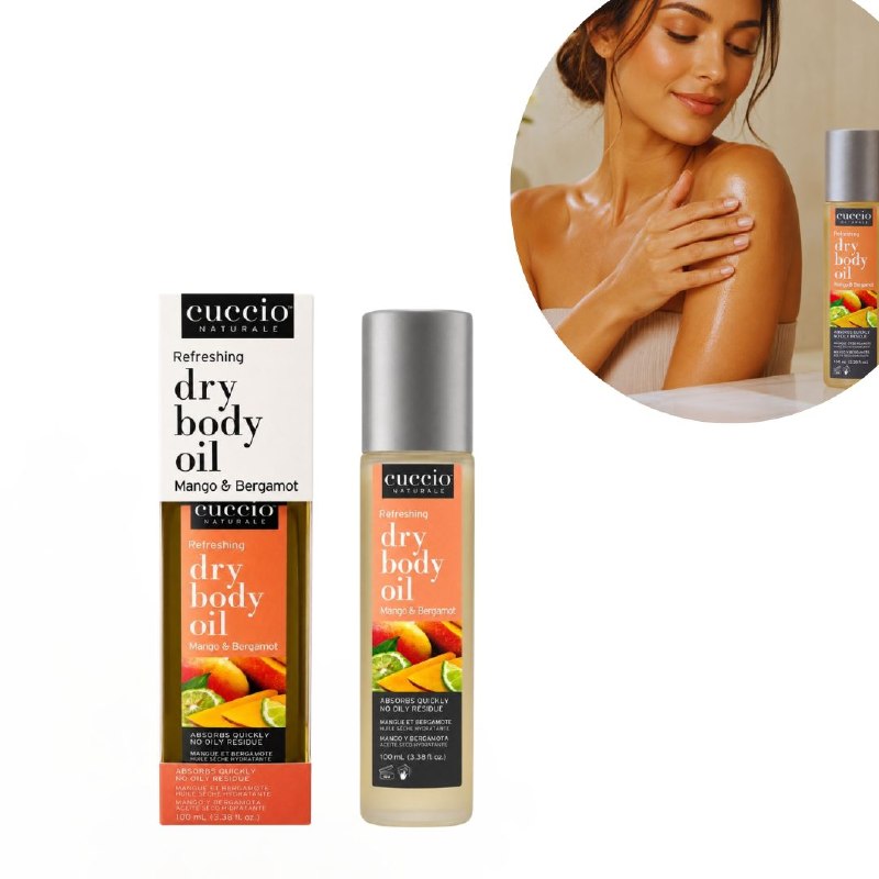 ACEITE CORPORAL SECO HIDRATANTE EN SPRAY CON AROMA A MANGO Y BERGAMOTA CUCCIO 100ML