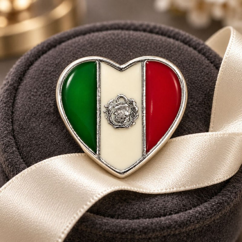 CHARM DE PLATA 9.25 CON DISEÑO DE BANDERA DE MEXICO MEDIDA: 1CM PESO: 2.4G