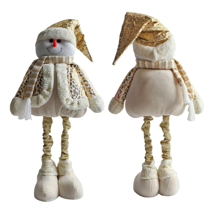 DECORACION ADORNO NAVIDEÑO PELUCHE MUÑECO DE HOMBRE DE NIEVE O SANTA CLAUS ELEGANTE Y LINDO