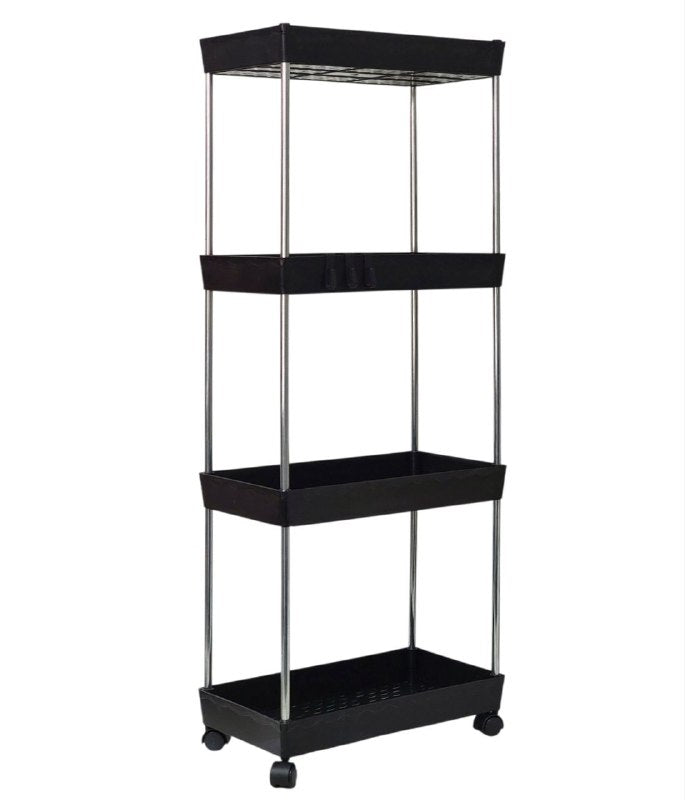 ORGANIZADOR CARRITO DE ALMACENAMIENTO MULTIFUNCIONAL DE 4 NIVELES CON RUEDAS BLOQUEABLES, ORGANIZADOR DE COCINA MULTI FUNCTIONAL STORAGE RACK, 2 COLORES 105X40X22CM