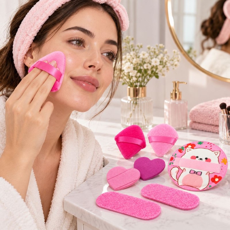 SET DE ESPONJAS Y APLICADORES PARA MAQUILLAJE SWEET BEAUTY 9PCS